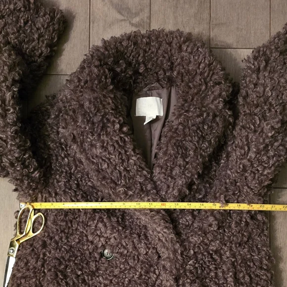 H&M Pile Coat XS - Dark Taupe - Picture 7 of 13
